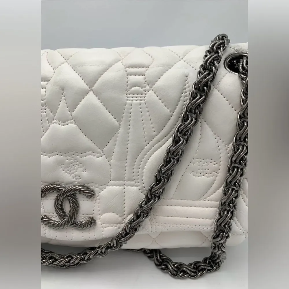 Chanel Moscow Kremlin  Cream Quilted Shoulder Bag with Iconic CC Closure